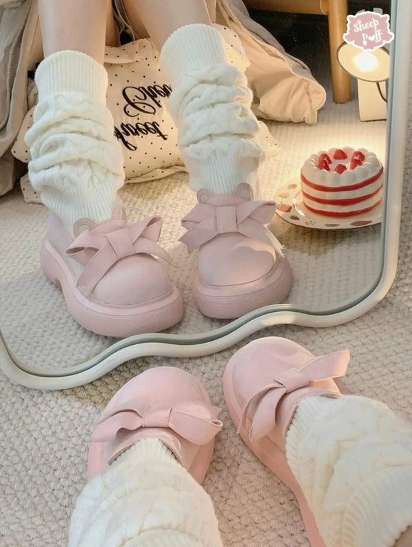 Sock-covered snow boots