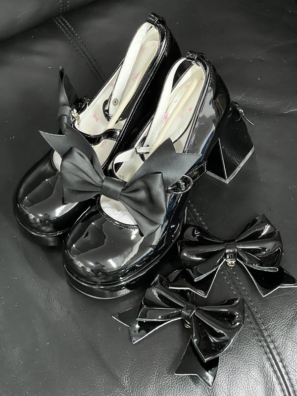 Back in stock: Pure Tea for dream Black Bow Shoes- size: 37 Soft Jam Studio