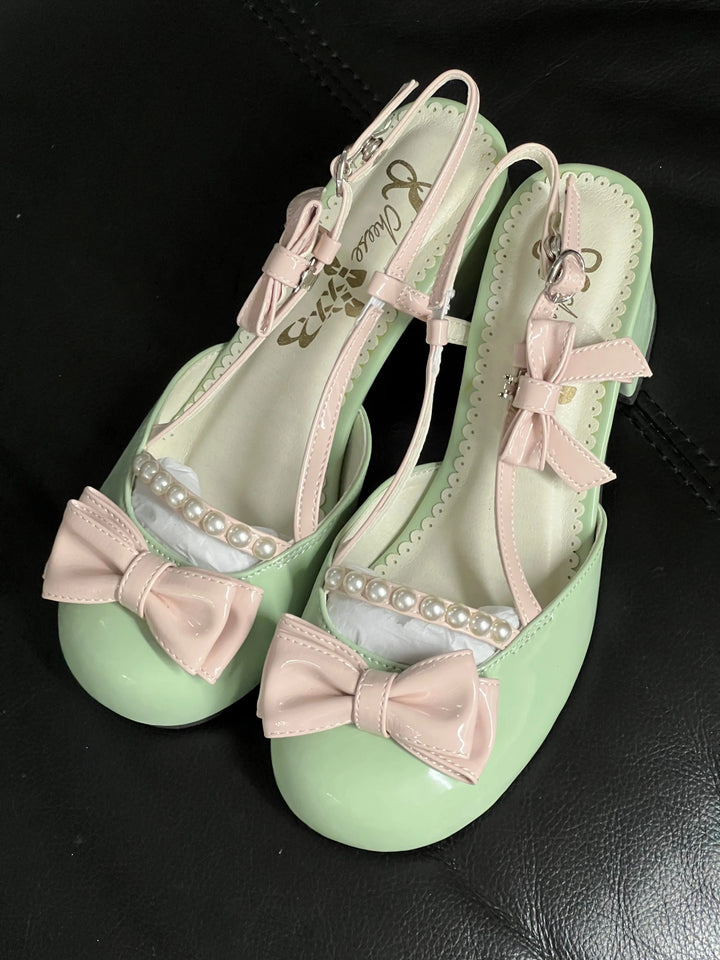 Back in stock: Green Bow Shoes- size: 38 Soft Jam Studio
