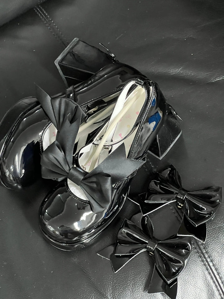 Back in stock: Pure Tea for dream Black Bow Shoes- size: 37 Soft Jam Studio