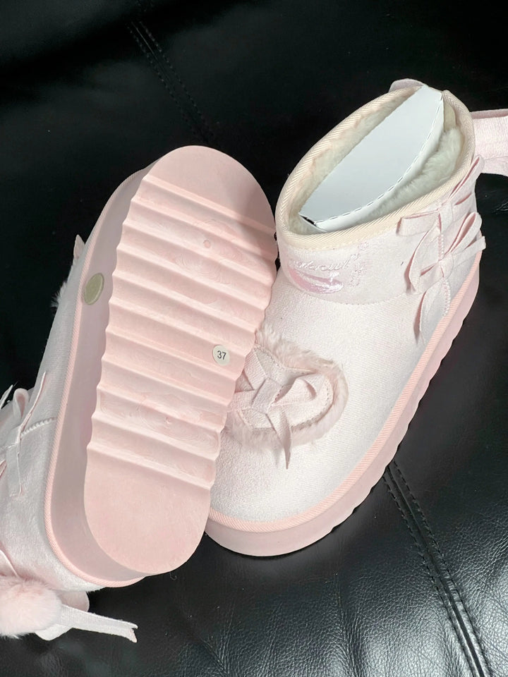 Back in stock: Pink Bow Boots- size: 37 Soft Jam Studio