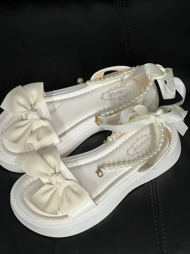 Back in stock: White Bows Scandals- size: 38 Soft Jam Studio