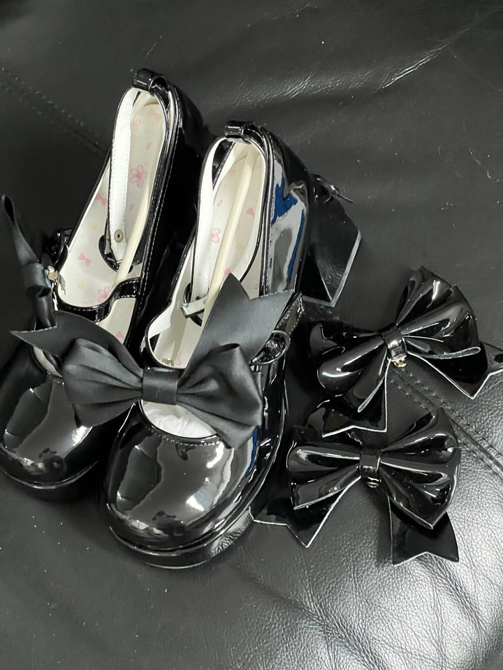 Back in stock: Pure Tea for dream Black Bow Shoes- size: 37 Soft Jam Studio