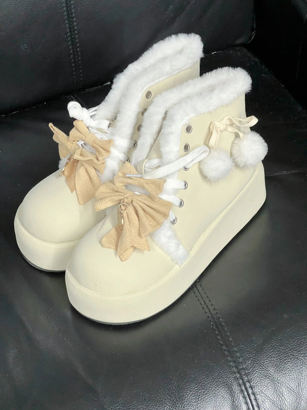 Back in stock: Yellow Kawaii Boots -Size: 40 Soft Jam Studio