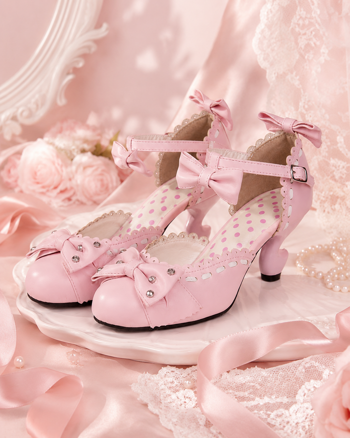 Original sweet color-blocked cute Mary Janes