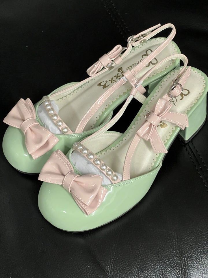 Back in stock: Green Bow Shoes- size: 38 Soft Jam Studio