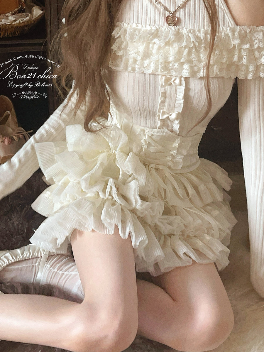 Waist cake short skirt pants