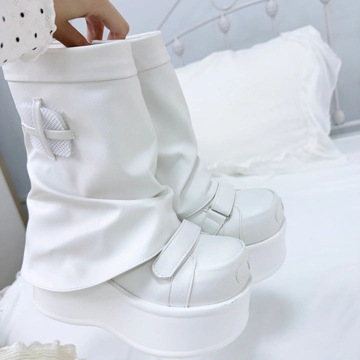 Medical leg boots pink thick-soled shoes Soft Jam Studio