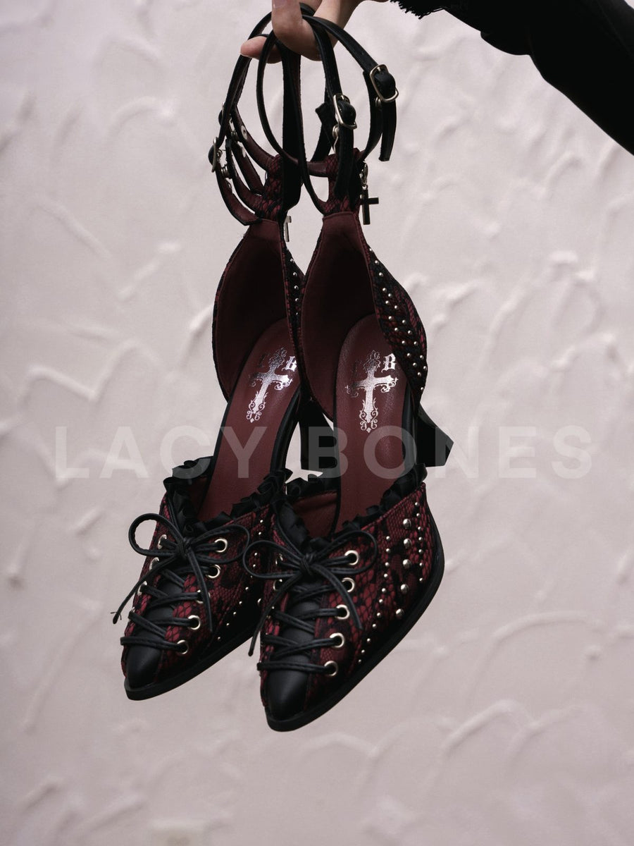Dark Gothic Pointed-Toe High Heels